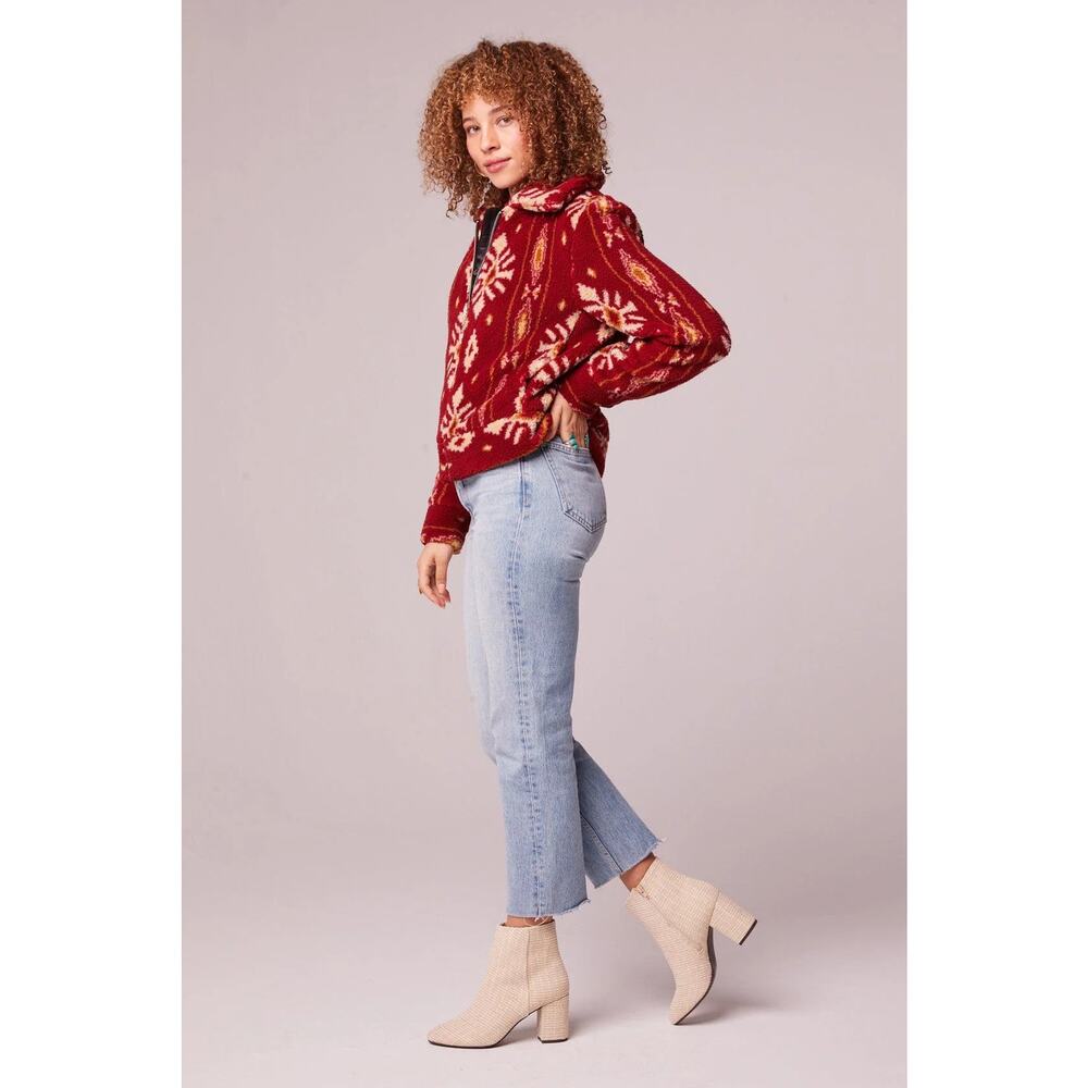 #199 NWT-B.O.G. Collective Melrose Jacket in Garnet Gold Sz: XS& Sm BOHO VIBES